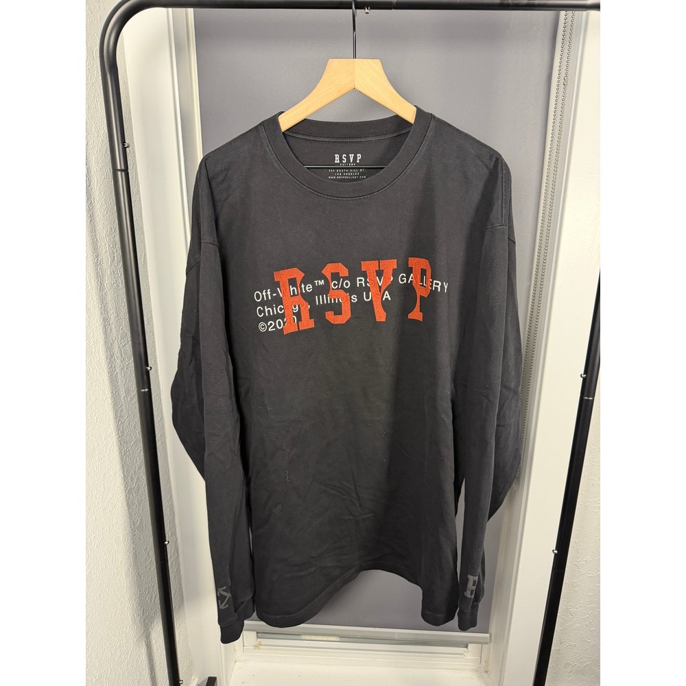 Off-White RSVP Gallery Long Sleeve T-Shirt Black Orange Men XX-Large 2020 USA
